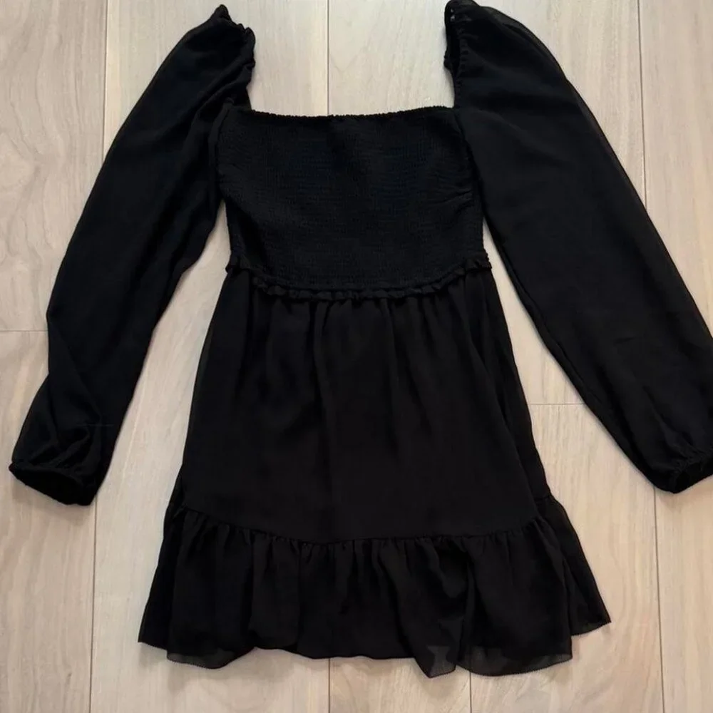 Aritzia Wilfred Tempest Mini Dress Black XS - Picture 3 of 7